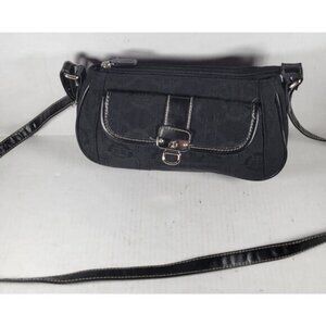 Treviso Black Crossbody Woven Bag with Front & Back Pockets